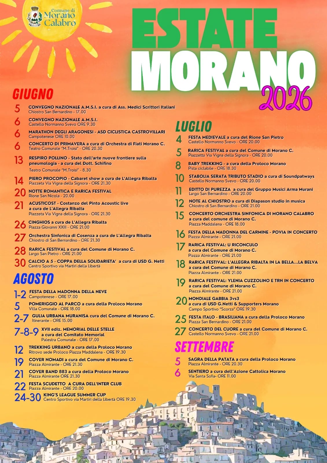 Locandina Sentiero 2026 a Morano Calabro (Cosenza)