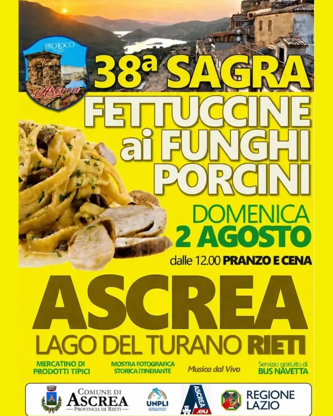 38ª Sagra Fettuccine ai Funghi Porcini 2026