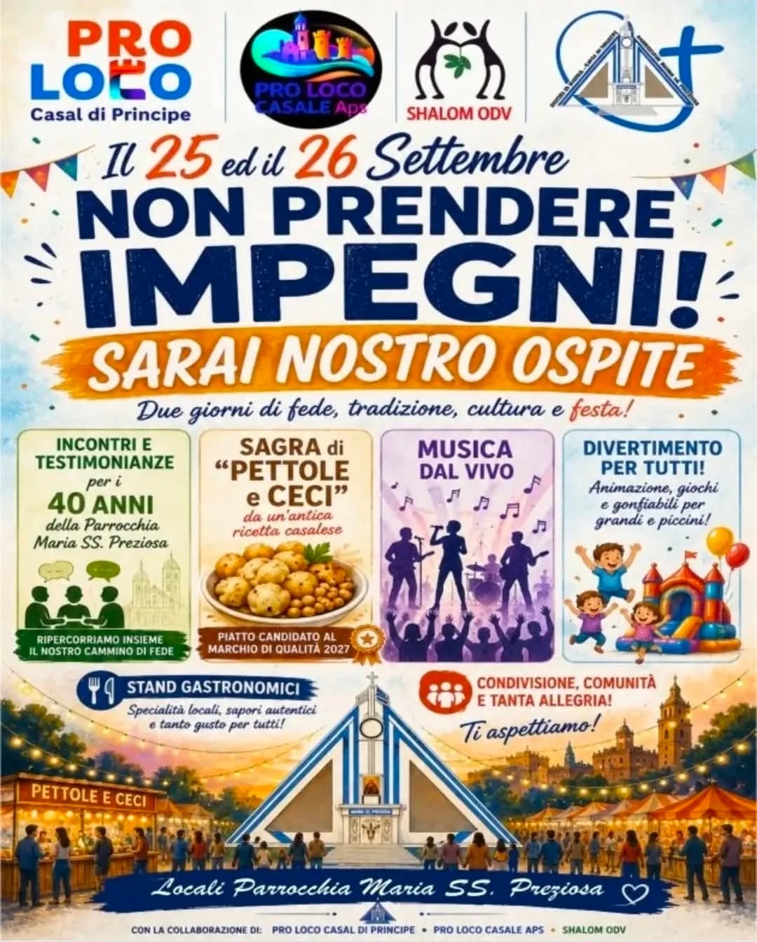 Locandina Sagra di Pettole e Ceci 2026 a Casal di Principe (Caserta)
