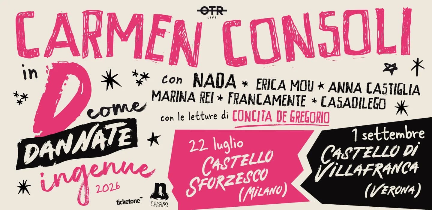 Carmen Consoli in D come Dannate 2026