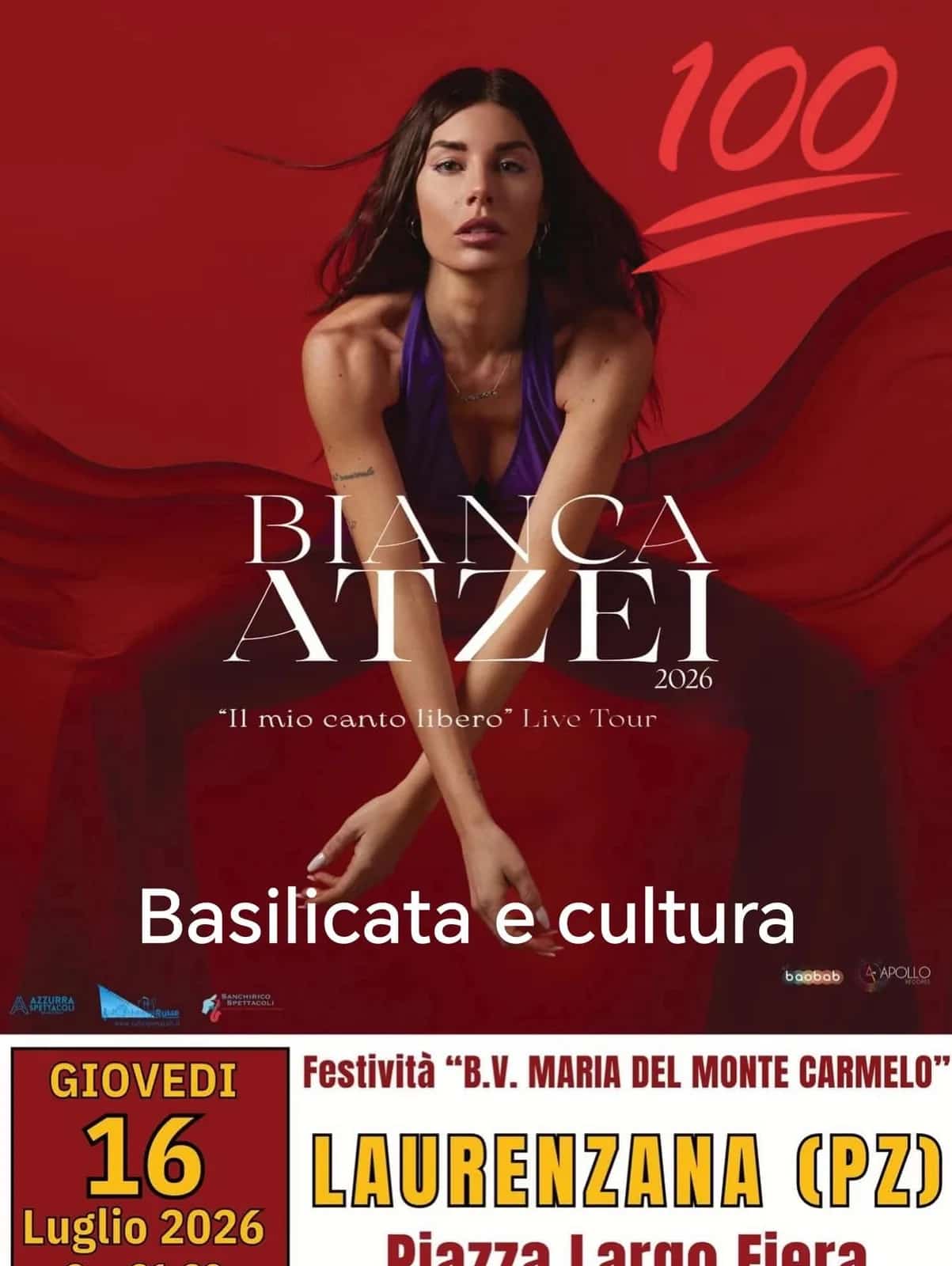 Bianca Atzei "Il mio canto libero" Live Tour 2026