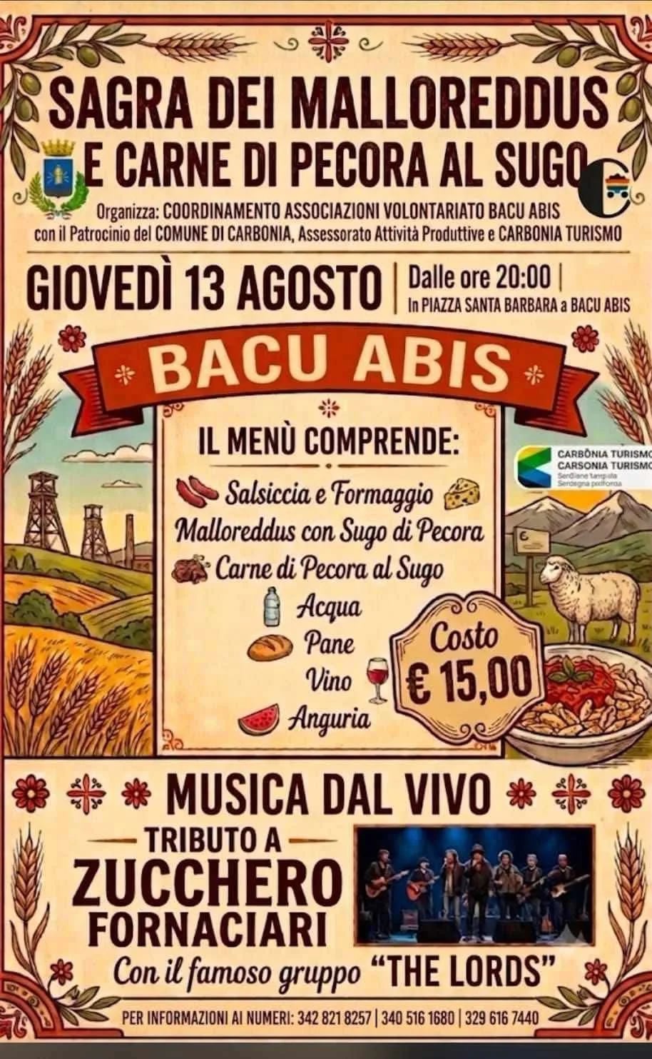 Locandina Sagra dei Malloreddus e Carne di Pecora al Sugo 2026 a Carbonia (Sud sardegna)