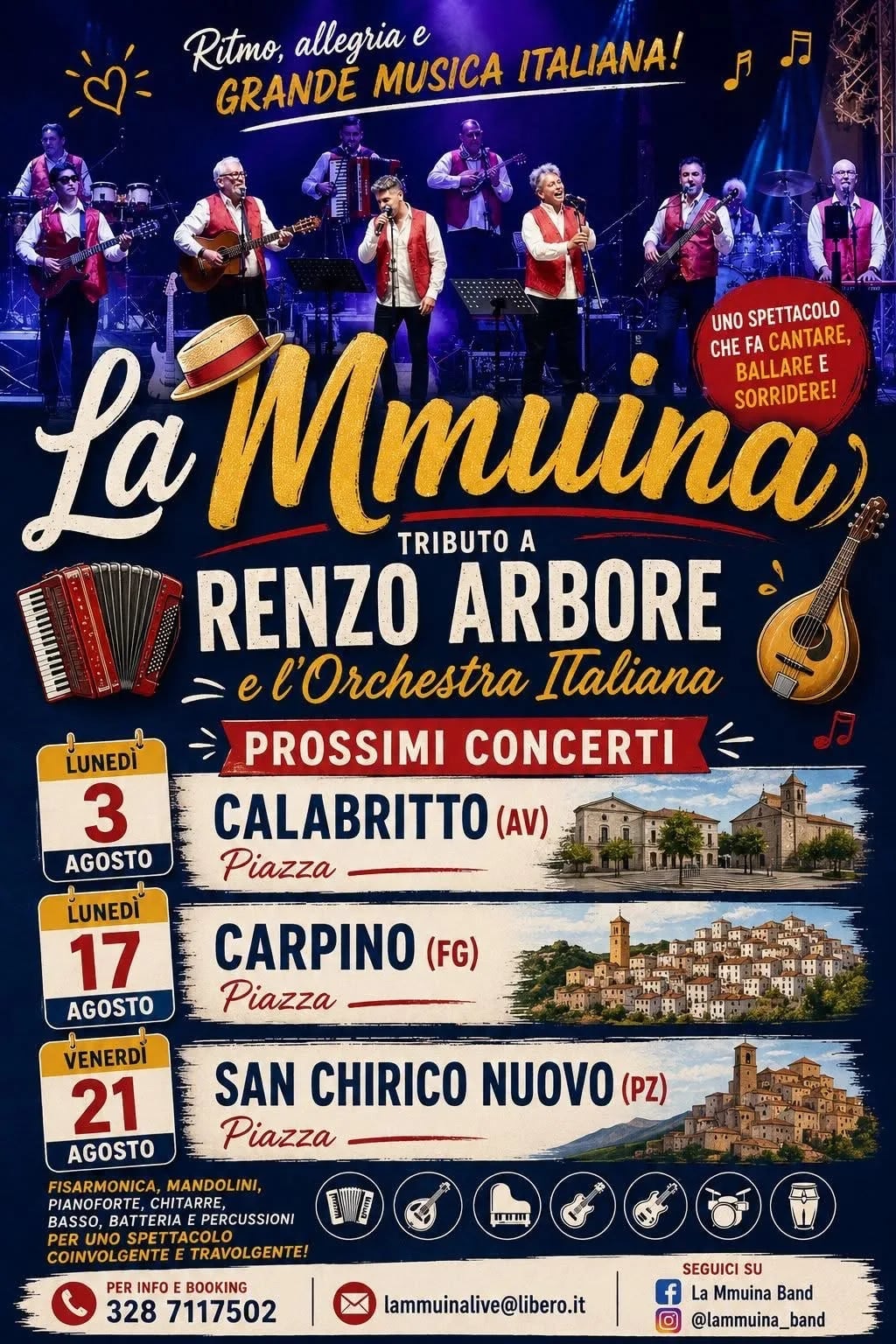 La Mmuina tributo a Renzo Arbore 2026, Calabritto