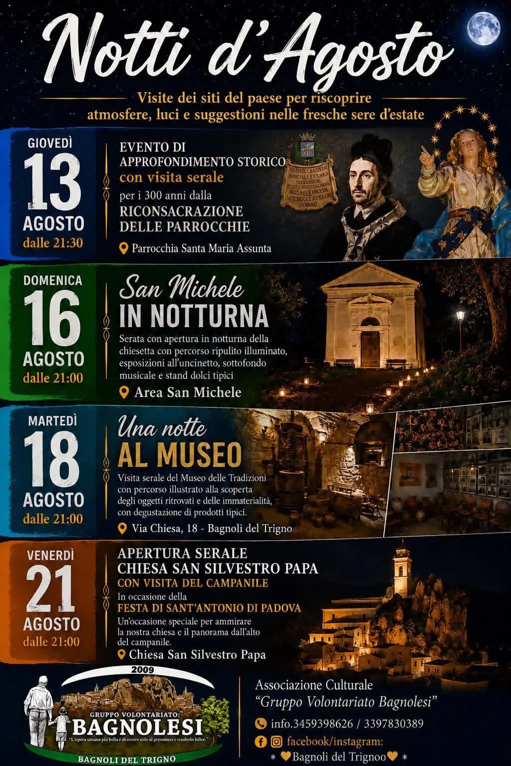 Locandina San Michele in notturna — Notti d'Agosto 2026 a Bagnoli del Trigno (Isernia)