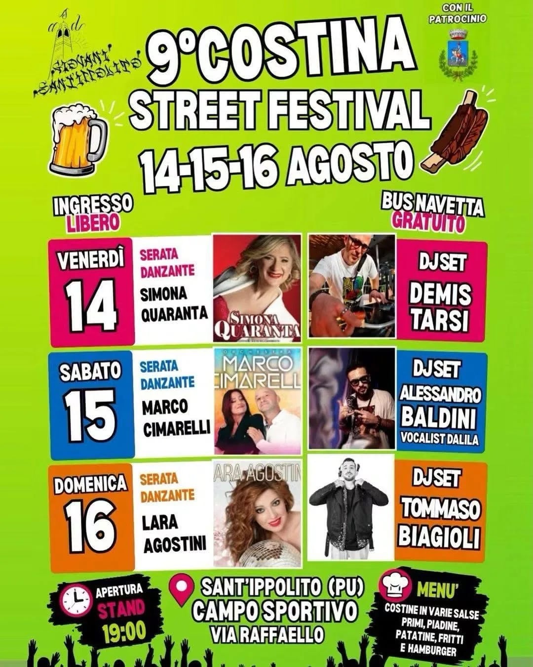Locandina 9° Costina Street Festival 2026 a Sant'Ippolito (Pesaro e Urbino)