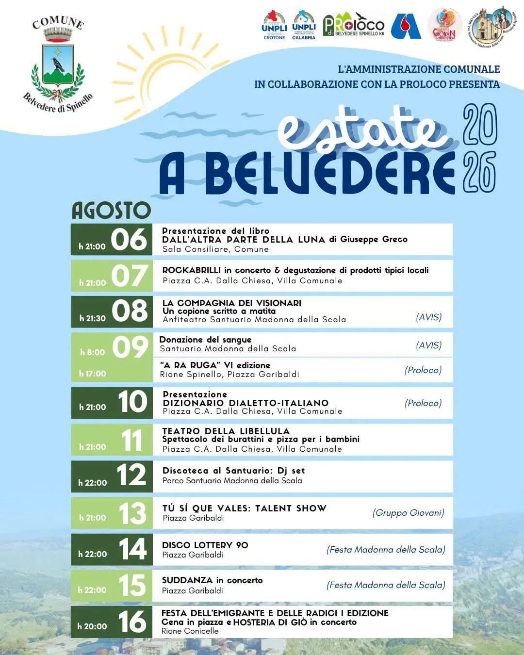 Estate a Belvedere 2026 - SUDDANZA in concerto 15 agosto