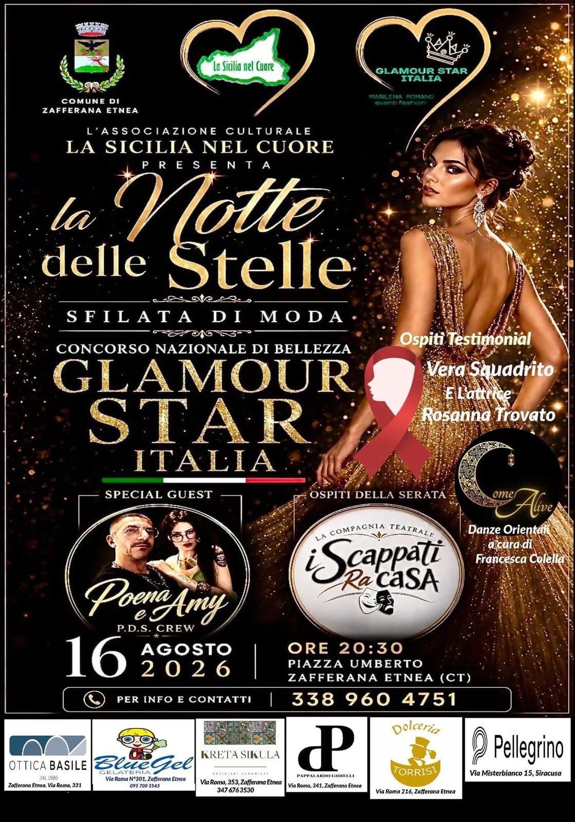 Locandina La Notte delle Stelle 2026 a Zafferana Etnea (Catania)
