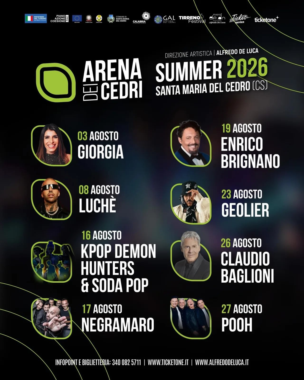 Locandina calendario eventi agosto 2026 a Santa Maria del Cedro (Cosenza)