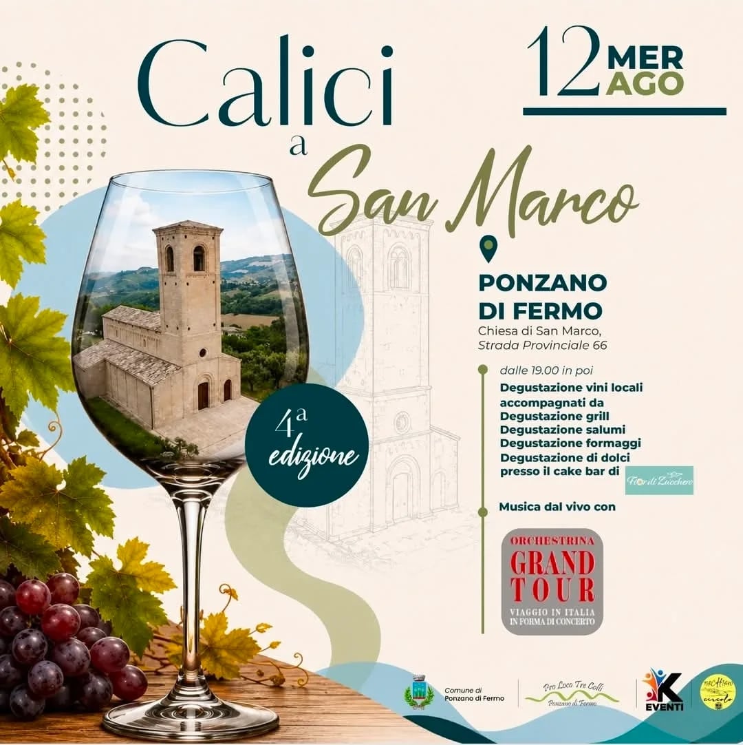 Locandina 4ª Edizione Calici a San Marco 2026 a Ponzano di Fermo (Fermo)