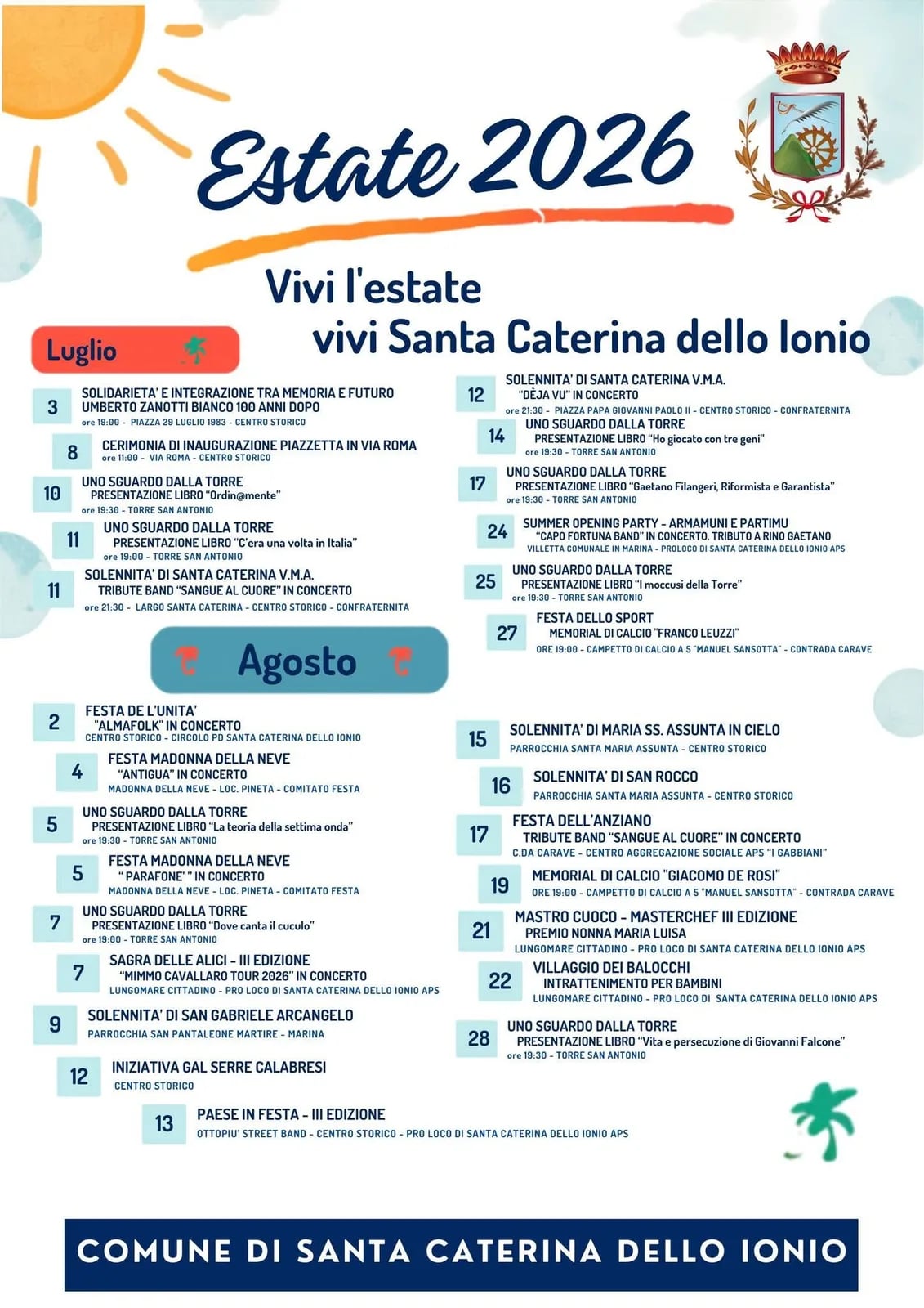 Locandina Ottopiù Street Band 2026 a Santa Caterina dello Ionio (Catanzaro)