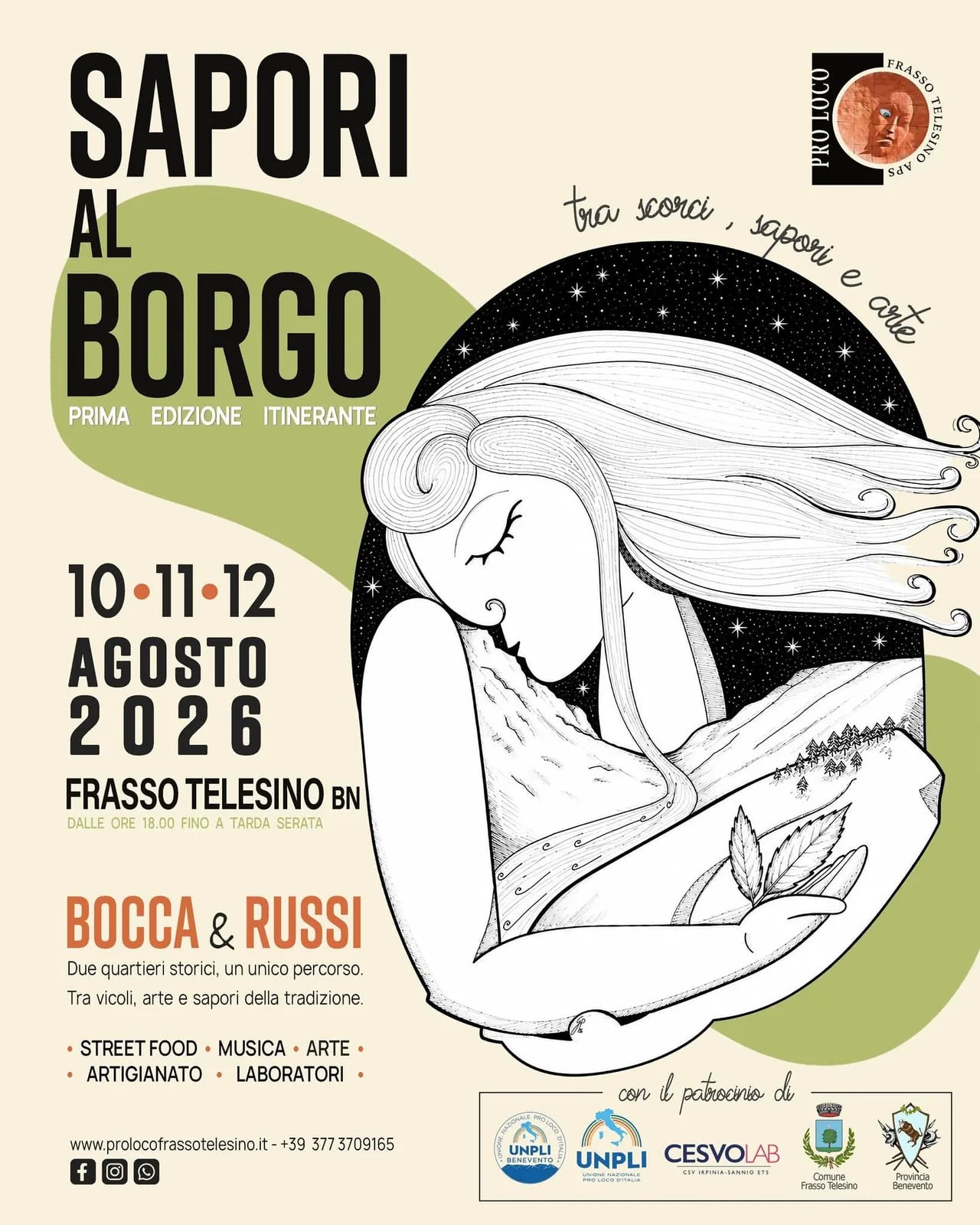 Locandina Sapori al Borgo 2026 - Prima Edizione Itinerante a Frasso Telesino (Benevento)