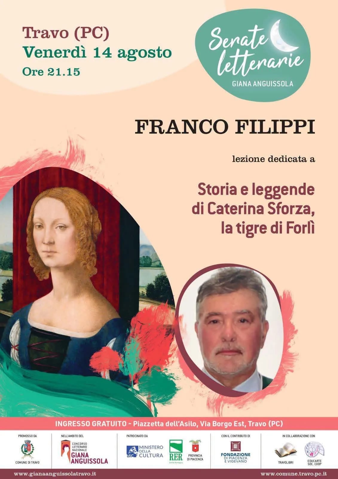 Locandina Serate Letterarie Giana Anguissola 2026 a Travo (Piacenza)
