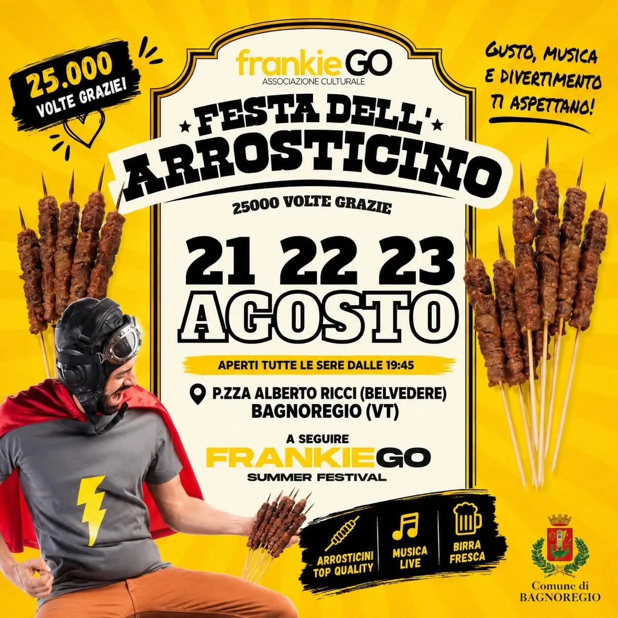 Locandina Festa dell'Arrosticino 2026 a Bagnoregio (Viterbo)