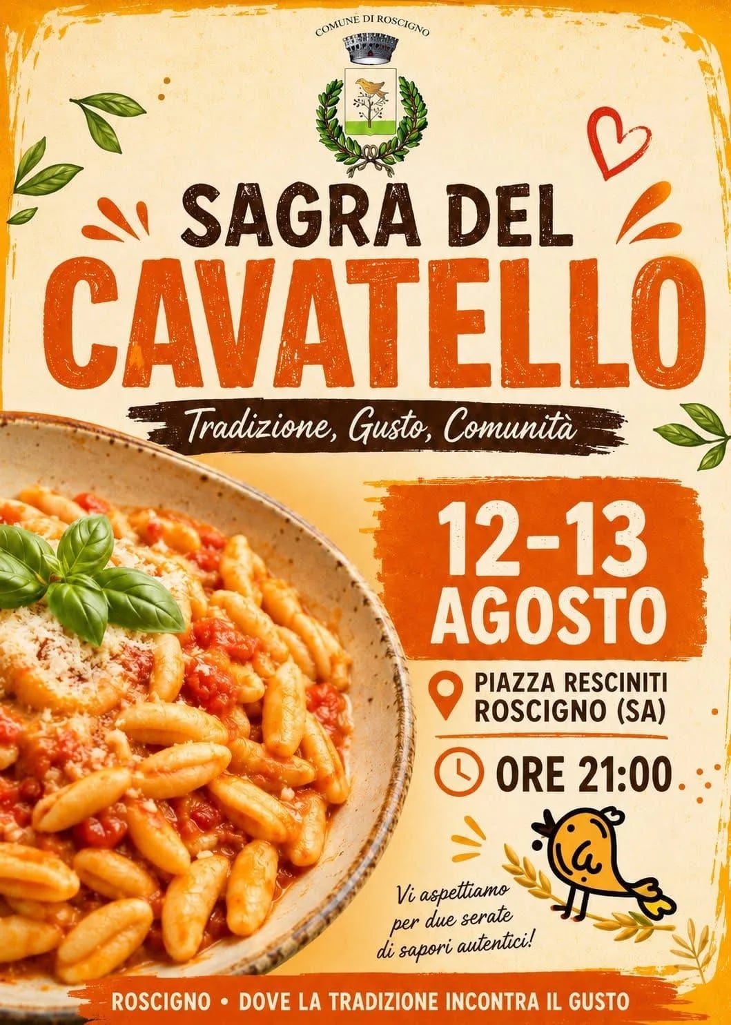 Locandina Sagra del Cavatello 2026 a Roscigno (Salerno)