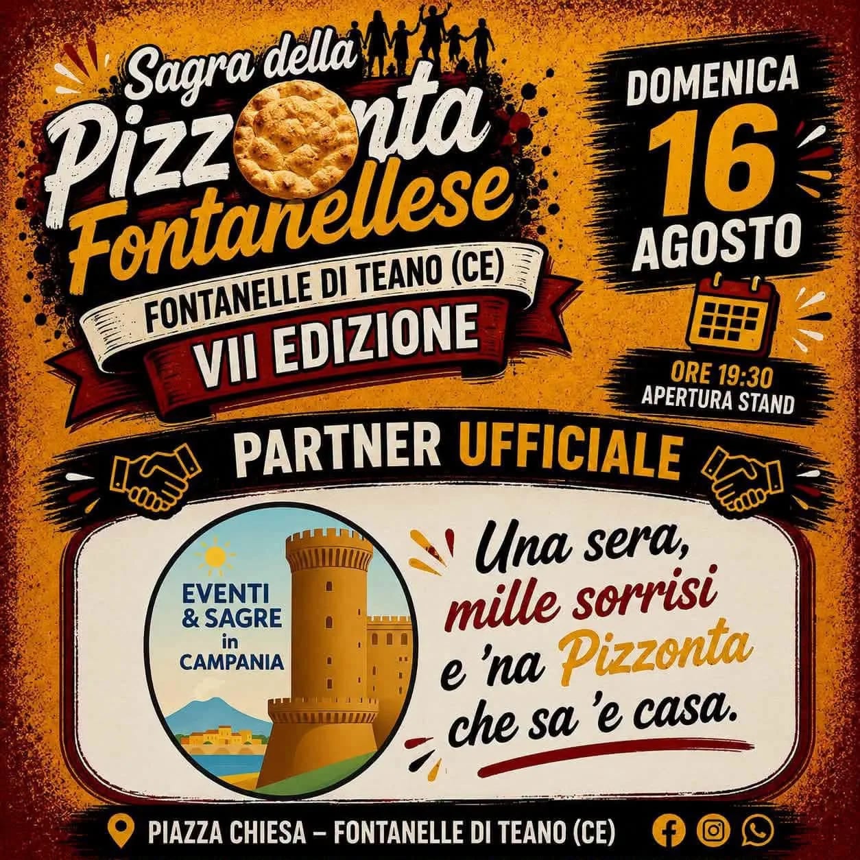 Locandina 7ª Sagra della Pizzonta Fontanellese 2026 a Teano (Caserta)