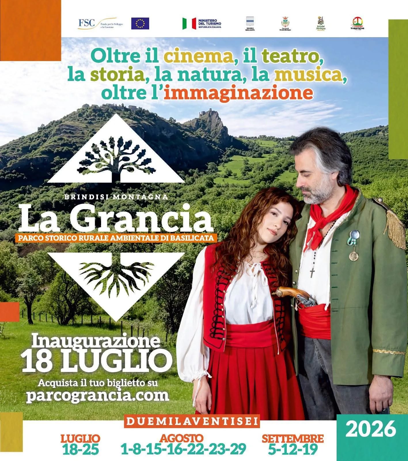 Locandina del Parco Storico Rurale Ambientale La Grancia a Brindisi Montagna, Basilicata