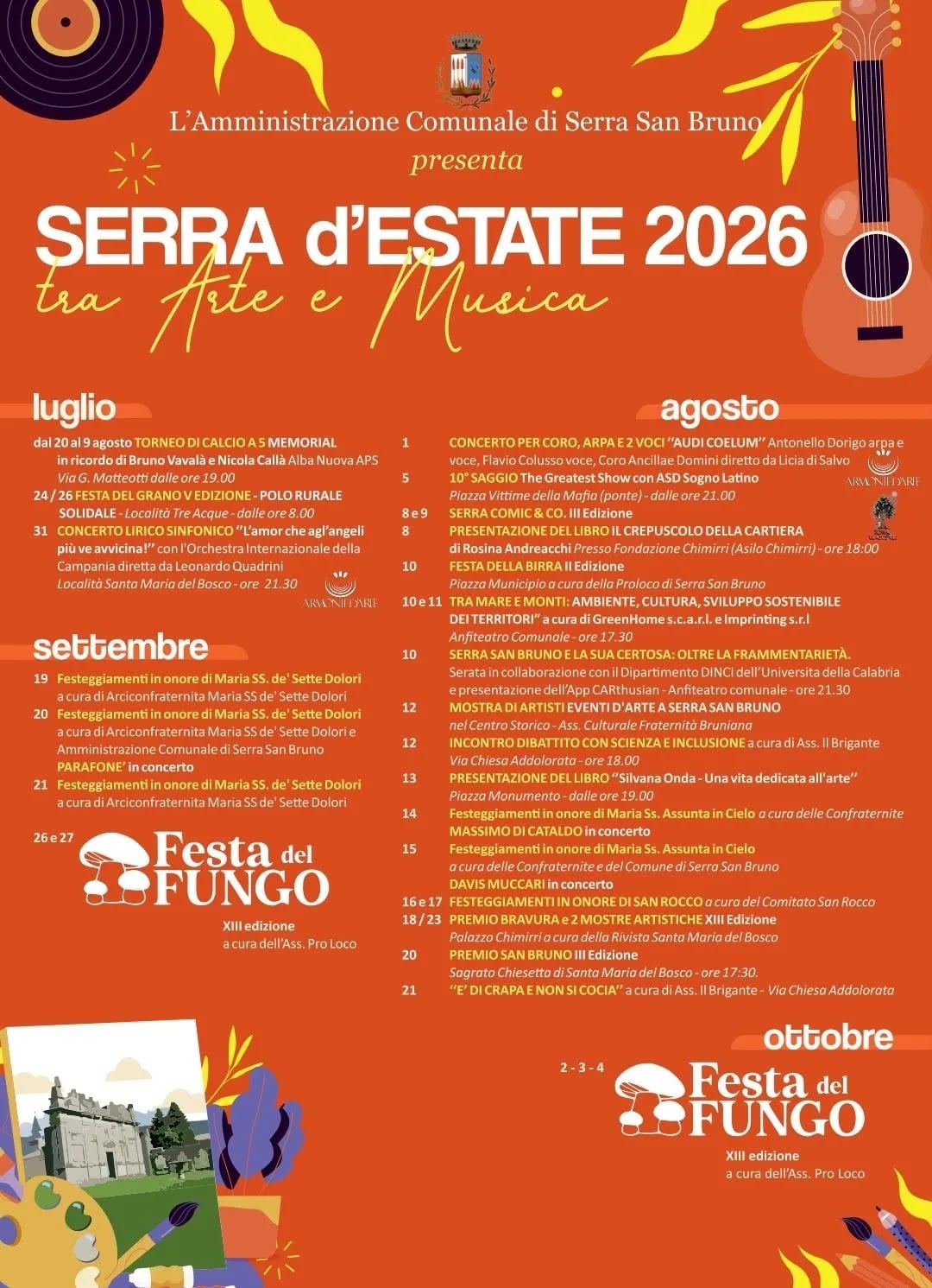 Locandina Festa del Fungo — XIII Edizione 2026 a Serra San Bruno (Vibo valentia)