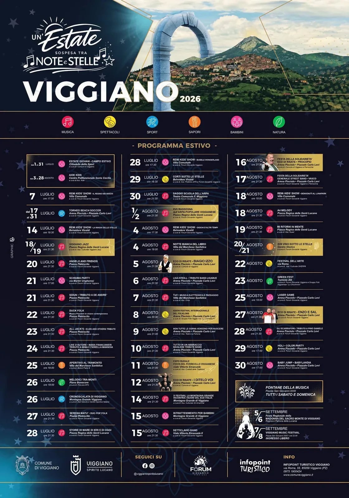 Locandina Setticlavio Band 2026 a Viggiano (Potenza)