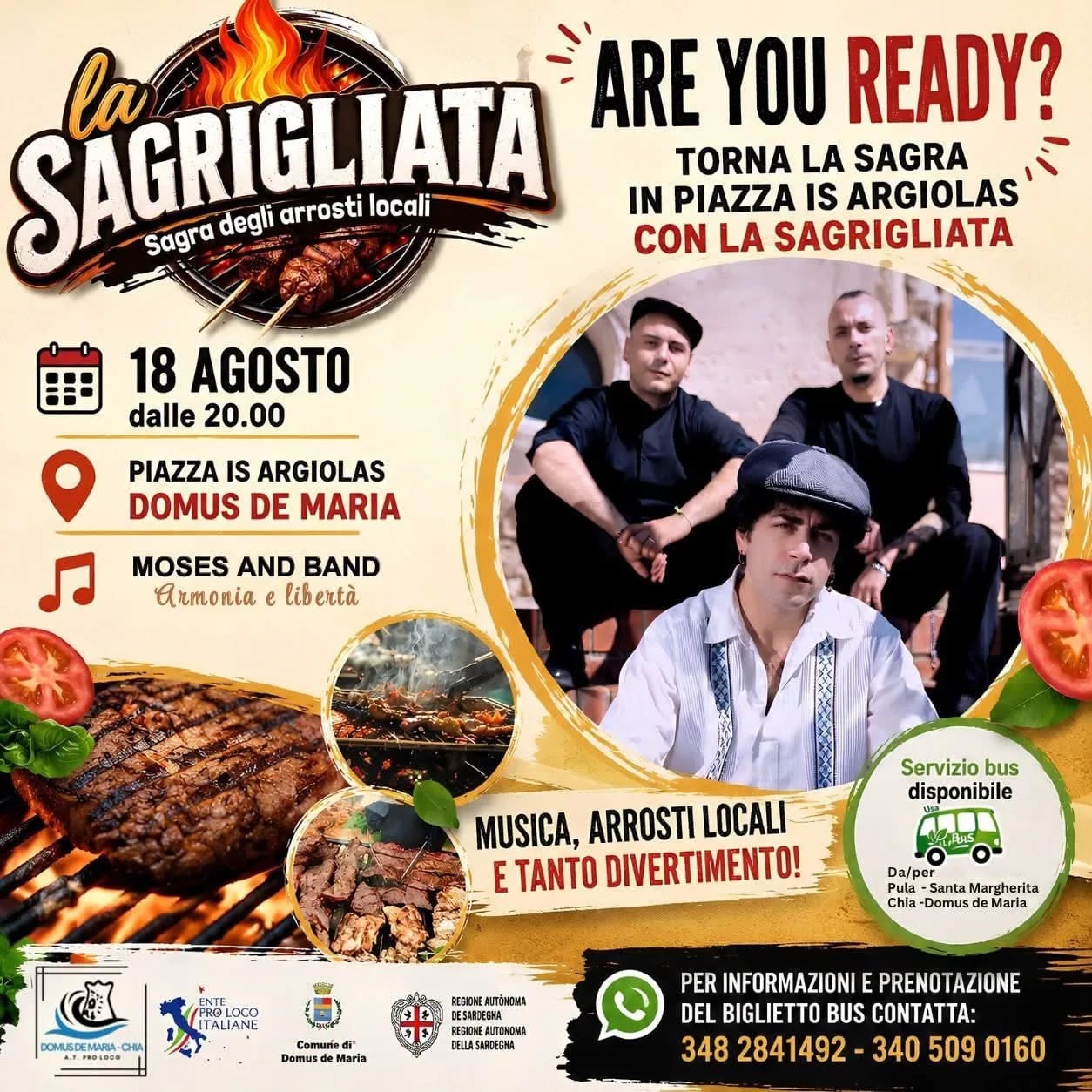 Locandina La Sagrigliata 2026 - Sagra degli arrosti locali a Domus de Maria (Cagliari)
