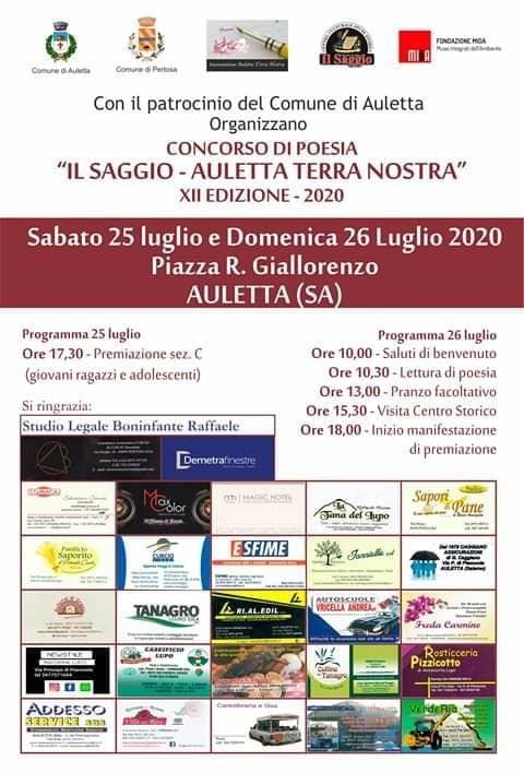 Concorso di Poesia 'Il Saggio - Auletta Terra Nostra'
