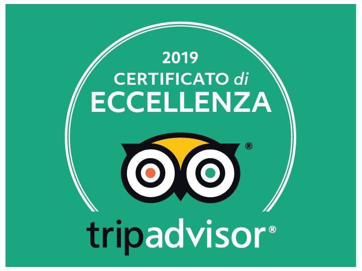 Certificato di eccellenza TripAdvisor 2019