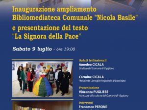 Inaugurazione ampliamento Bibliomediateca Comunale 'Nicola Basile' e presentazione del testo 'La Signora della Pace'