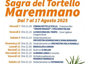 Sagra del Tortello Maremmano 2025 – Dieci serate di sapori e musica sotto le stelle