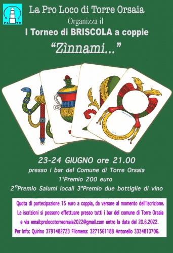 I Torneo di Briscola a Coppie 'Zìnnami...'