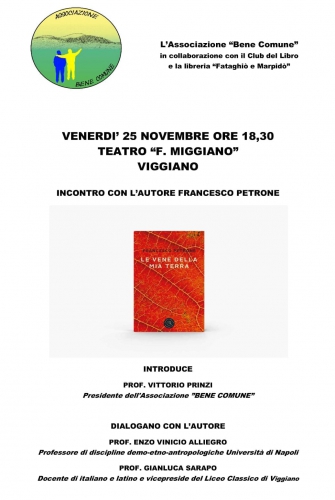 Incontro con l'autore del libro 'Le vene della mia terra'