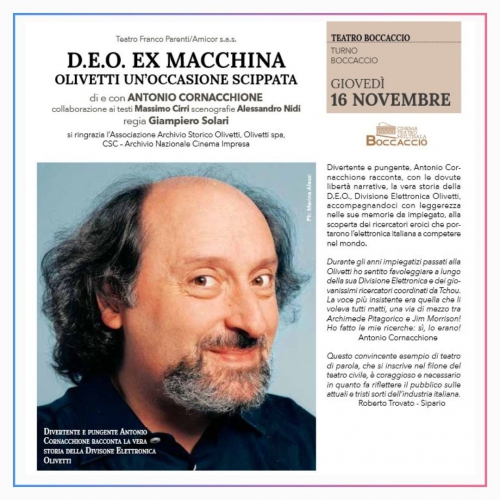 Spettacolo teatrale 'D.E.O. ex Machina'