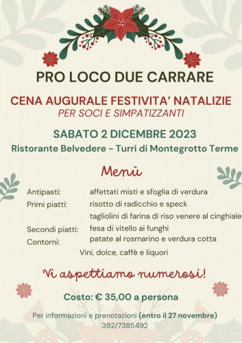 Cena augurale festività natalizie