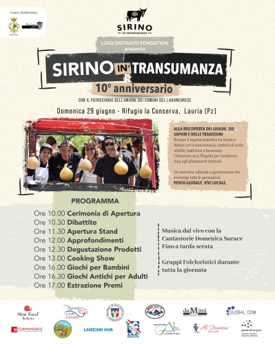 Sirino in Transumanza a Lauria (Basilicata) 10° Anniversario: festa del gusto e delle tradizioni.
