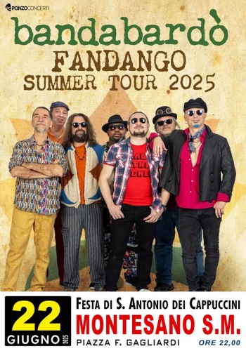 Concerto Bandabardò a Montesano S.M.: live gratuito per la Festa di Sant’Antonio