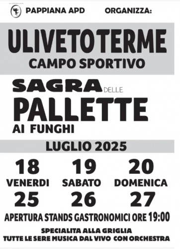 Sagra delle Pallette ai Funghi Matuffi 2025 a Uliveto Terme: polenta, funghi e sapori toscani