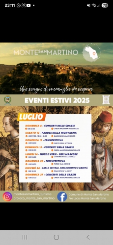 Eventi Estivi 2025 a Monte San Martino – musica, cultura e natura tra le meraviglie dei Monti Sibillini