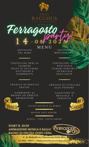Ferragosto Party 2025 a Villa Bacchus