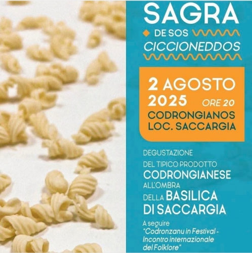 Sagra de sos Ciccioneddos – Codrongianos (SS), località Saccargia | 2 agosto 2025