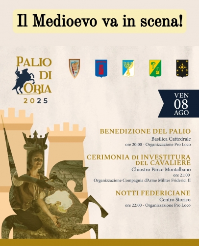 Palio di Oria 2025 – Il Medioevo va in scena tra fuoco, cerimonie e cavalieri