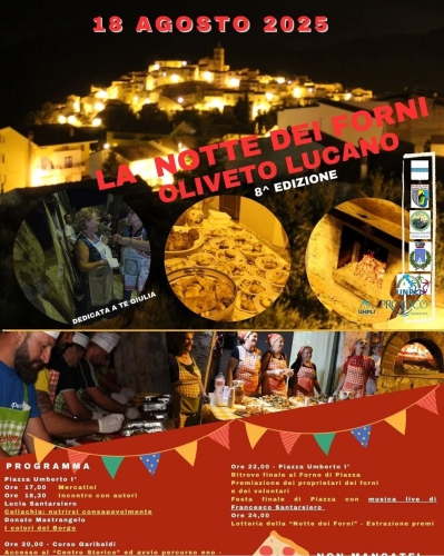 8° Edizione - La Notte dei Forni 2025: tradizione, forni accesi e sapori autentici nel cuore della Basilicata