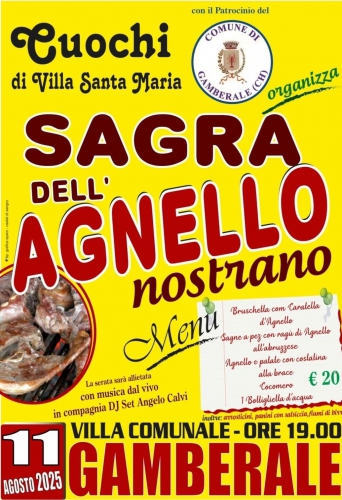 Sagra dell’Agnello Nostrano 2025 – Tradizione abruzzese tra gusto e musica