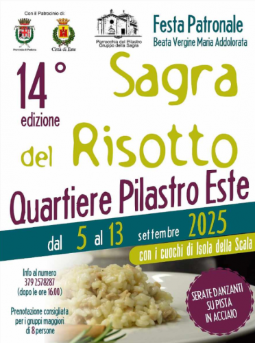 14ª edizione -4ª Sagra del Risotto 2025 – Gusto e Tradizione con i Cuochi di Isola della Scala