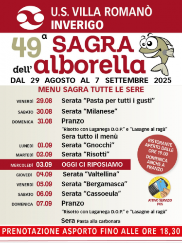 49ª edizione 2025 – Sagra dell’Alborella di Villa Romanò