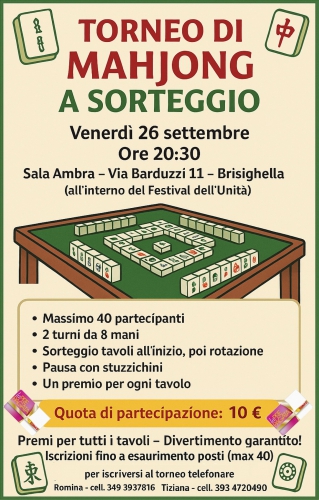 Torneo di Mahjong a Sorteggio 2025