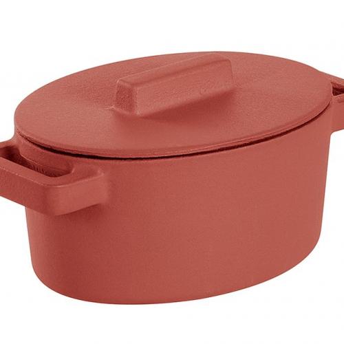  Foto Casseruolina ovale in ghisa smaltata Paprika, linea Terra.Cotto
