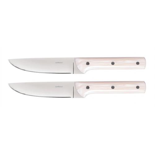  Foto Set 2 coltelli da bistecca lama liscia effetto avorio Porterhouse Inox