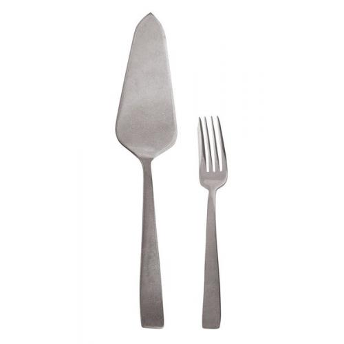  Foto Set di posate per dolce per 6 persone linea Flat Vintage inox