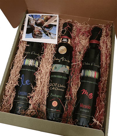  Foto Confezione Regalo Tris di Oli Extra Vergine di Oliva Biologici 2023 - (3 x 500 ml)