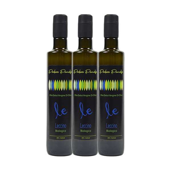  Foto Bottiglia Olio Extravergine d'Oliva Biologico Monovaritale Leccino 2023 - (3 x 500 ml)
